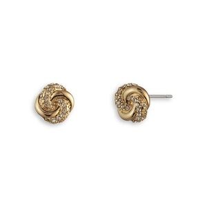 Ralph Lauren Gold-Tone Pave Knot Earrings (Perfect condition)